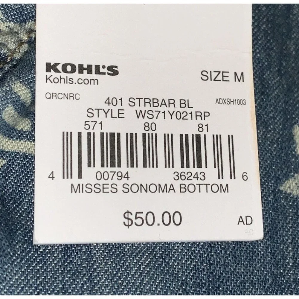 NWT SONOMA Goods For Life Sz MEDIUM Shirt Dress Chambray Denim Stars Pockets - Picture 10 of 12